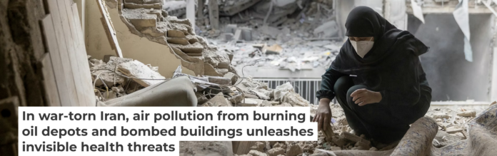 A woman sifts through the rubble in her home after it was damaged by a missile on March 15, 2026, in Tehran. Majid Saeedi/Getty Images